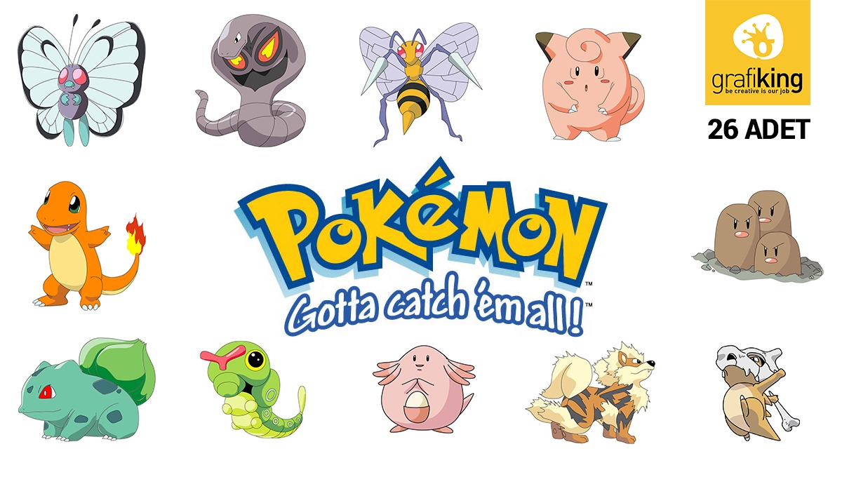 26 Adet Pokemon Karakteri EPS/AI/CDR