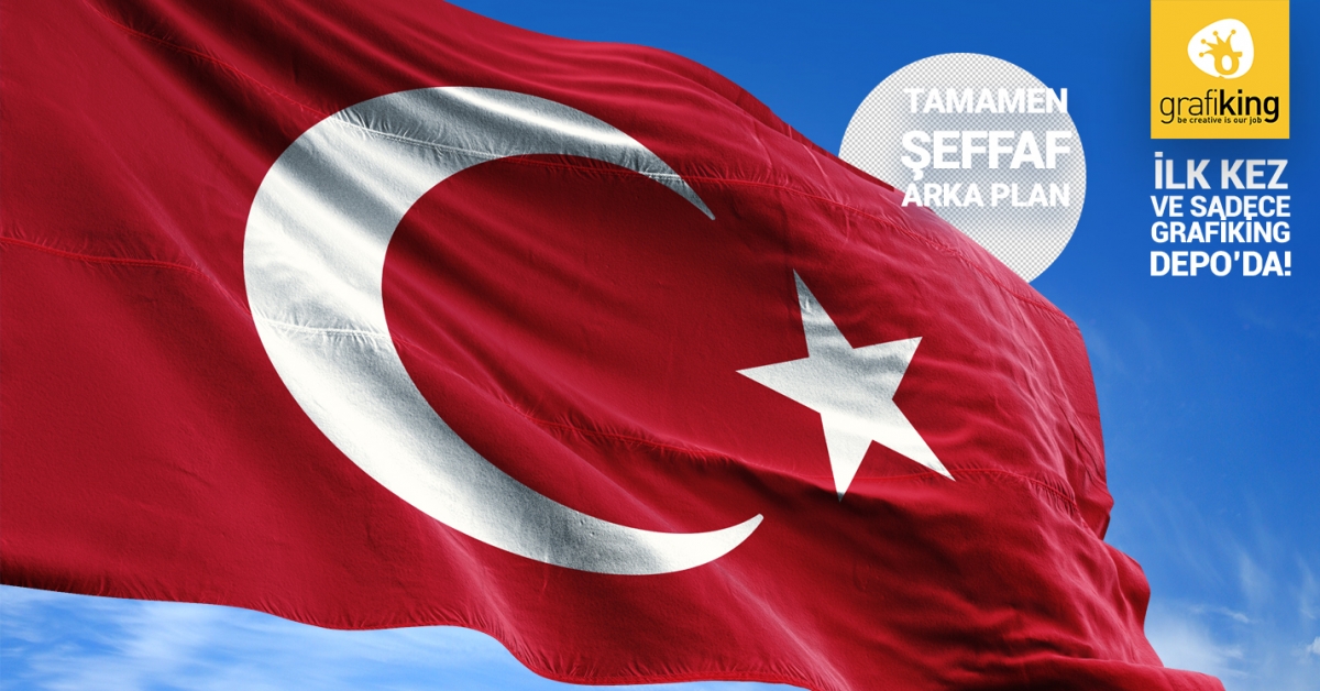 10 Adet Yüksek Çözünürlüklü, Şanlı Türk Bayrakları JPG/PNG