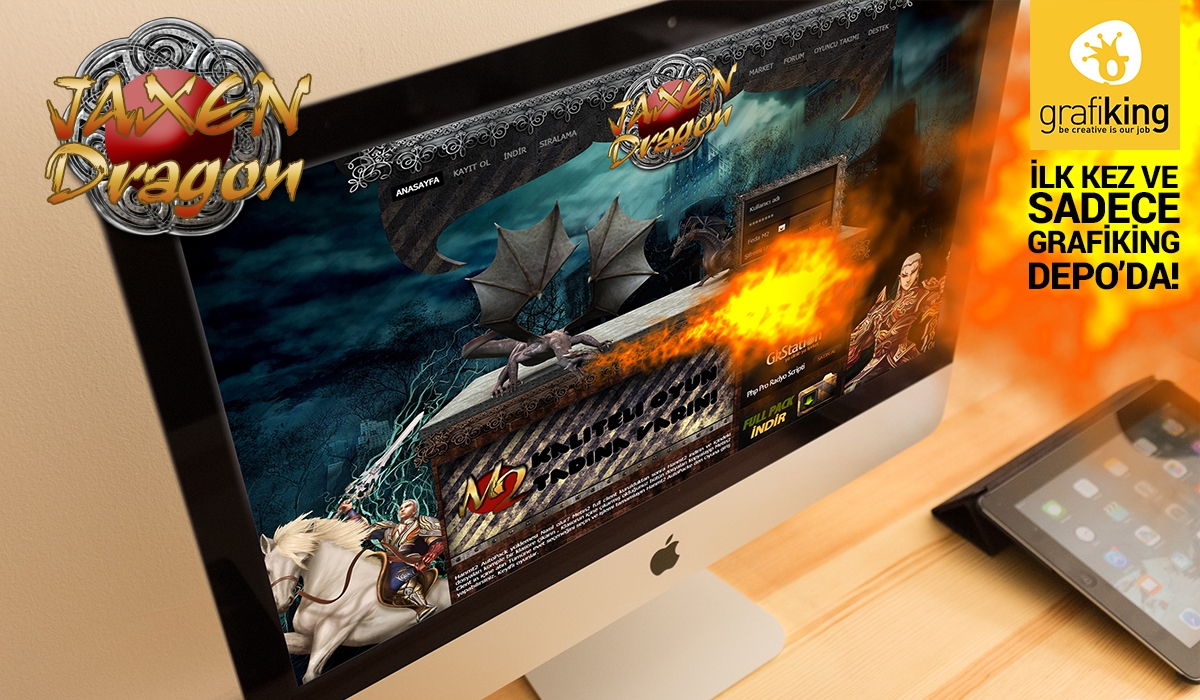 Jaxen Dragon PSD Tema / İLK KEZ VE SADECE GRAFİKİNG DEPO&#039;DA!